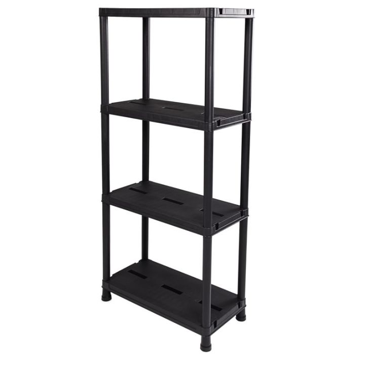 Plastic shelf 60x30x138 cm, 2 pcs, black
