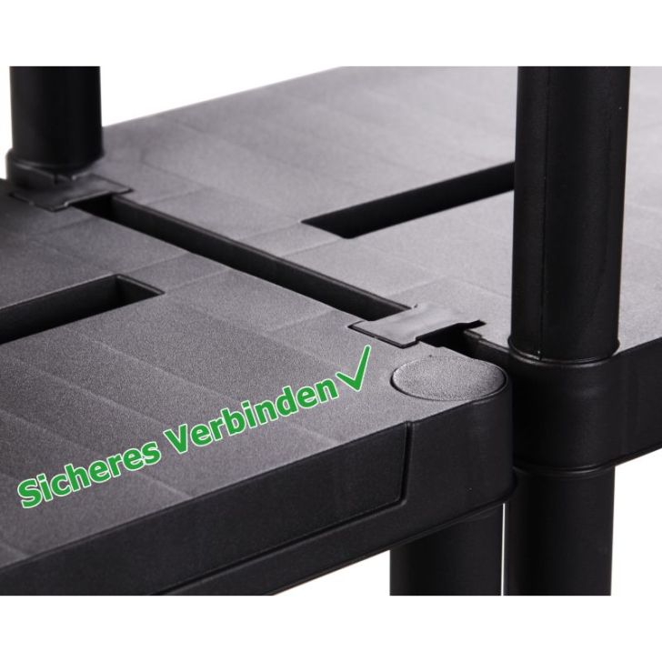 Plastic shelf 60x30x138 cm, 2 pcs, black