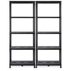 Plastmasas plaukts 71x35x180 cm, 2 gab, melns