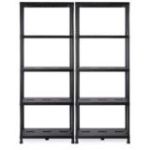 Plastmasas plaukts 71x35x180 cm, 2 gab, melns