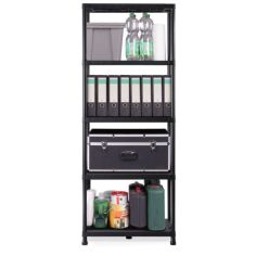 Plastmasas plaukts 71x35x180 cm, 2 gab, melns 2