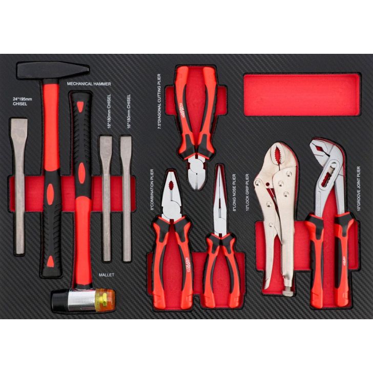 Mobile tool cabinet with 217 tools.