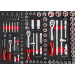 Mobile tool cabinet with 217 tools.