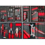 Mobile tool cabinet with 217 tools.