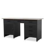 FRANK work desk with cabinets and drawers, Black