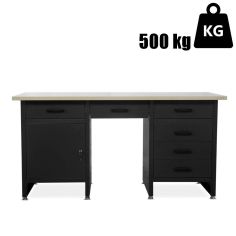 FRANK work desk with cabinets and drawers, Black