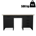 FRANK work desk with cabinets and drawers, Black