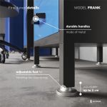 FRANK darba galds ar skapjiem un atvilktnēm, Blue, 1700 mm