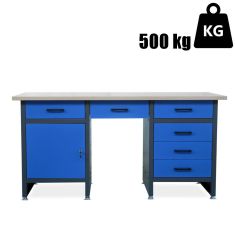 FRANK work desk with cabinets and drawers, Blue