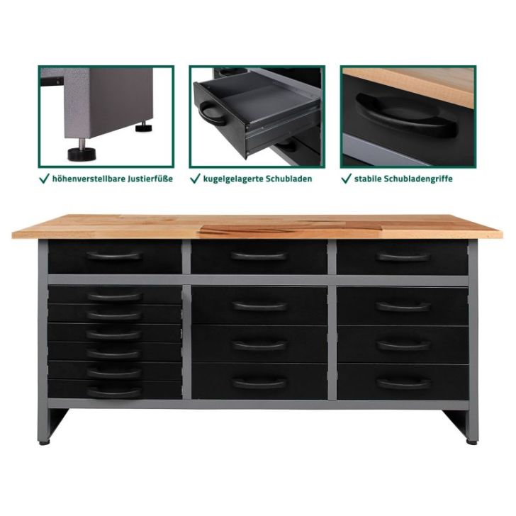 Darba galds Konny 1600 mm anthrazit H85