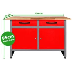 Darba galds Werner 1200 x 950 mm, Red 2