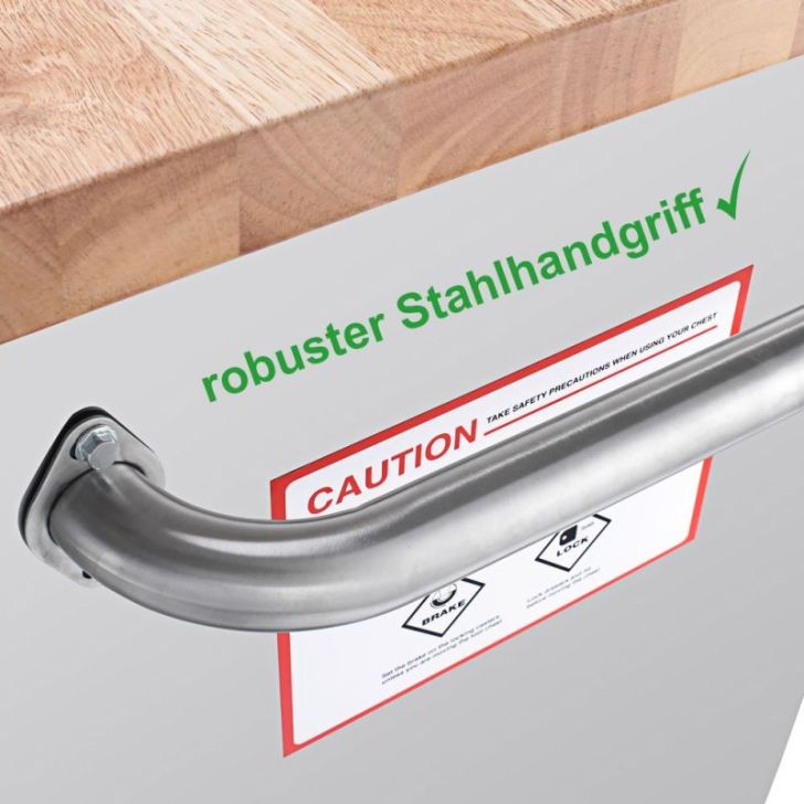 Darbnīcas ratiņi no nerūsējošā tērauda 198 cm ar 10 atvilktnēm 72"