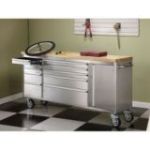 Darbnīcas ratiņi no nerūsējošā tērauda 198 cm ar 10 atvilktnēm 72"