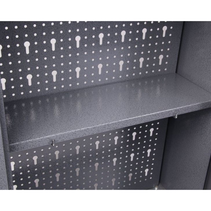 Divkāršs metāla plauktu komplekts visiem instrumentu skapjiem