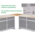 Stūra savienojuma darbagalda pagarinājuma stūra risinājums dižskābardis