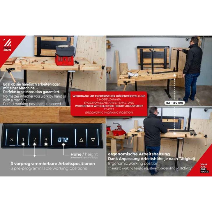 Elektriski regulējams darba galds Holzmann WB210ELIFT (230V)