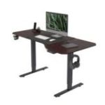 Galds ar elektrisko regulējamo augstumu ELLA, 1600 x 720 x 750 mm, melns/ valrieksts