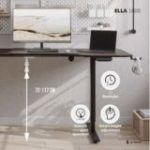 Galds ar elektrisko regulējamo augstumu ELLA, 1600 x 720 x 750 mm, melns/ valrieksts