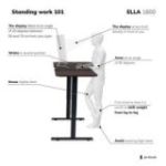 Galds ar elektrisko regulējamo augstumu ELLA, 1600 x 720 x 750 mm, melns/ valrieksts