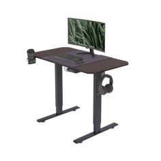 Galds ar elektrisko regulējamo augstumu EGON, 1100, 1100 x 720 x 600 mm, melns/ valrieksts