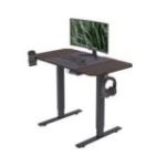 Galds ar elektrisko regulējamo augstumu EGON, 1100, 1100 x 720 x 600 mm, melns/ valrieksts