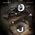 Galds ar elektrisko regulējamo augstumu EGON, 1100, 1100 x 720 x 600 mm, melns/ valrieksts