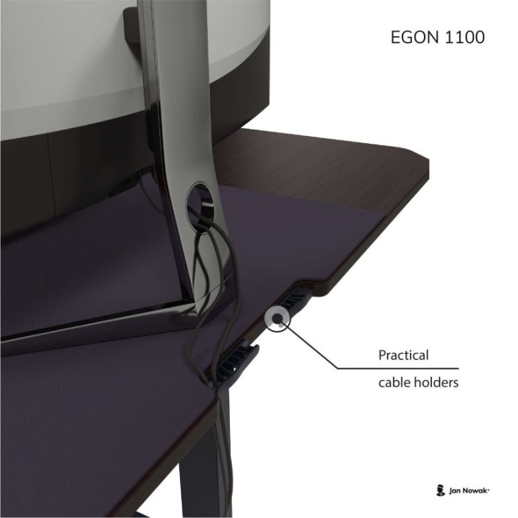 Galds ar elektrisko regulējamo augstumu EGON, 1100, 1100 x 720 x 600 mm, melns/ valrieksts