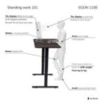 Galds ar elektrisko regulējamo augstumu EGON, 1100, 1100 x 720 x 600 mm, melns/ valrieksts