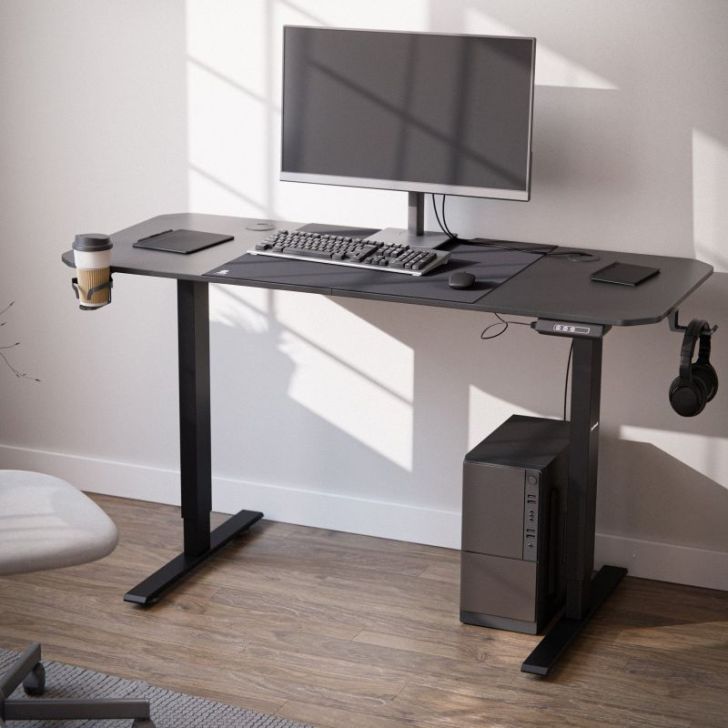 Elektriskais stāvošais galds ROB, 1400 x 720 x 600 mm, melns