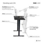 Elektriskais stāvošais galds ROB, 1400 x 720 x 600 mm, melns