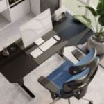 Liela stāvoša galda ELLA, 1600 x 720 x 750 mm, melns