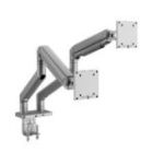 Tērauda divkāršā monitora stends Džeiks, pelēks