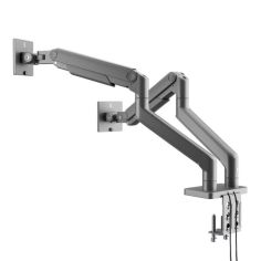 Tērauda divkāršā monitora stends Džeiks, pelēks 2