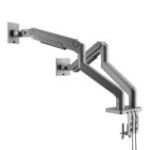 Tērauda divkāršā monitora stends Džeiks, pelēks