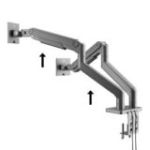 Tērauda divkāršā monitora stends Džeiks, pelēks