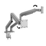 Tērauda divkāršā monitora stends Džeiks, pelēks