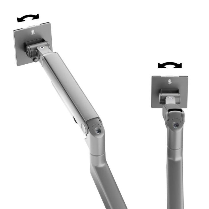 Tērauda divkāršā monitora stends Džeiks, pelēks