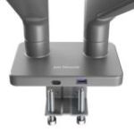 Tērauda divkāršā monitora stends Džeiks, pelēks