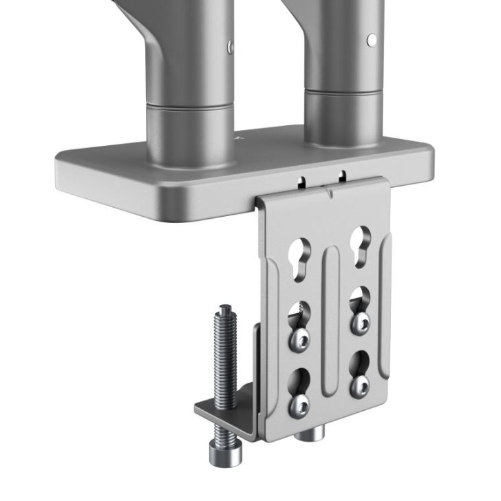 Tērauda divkāršā monitora stends Džeiks, pelēks