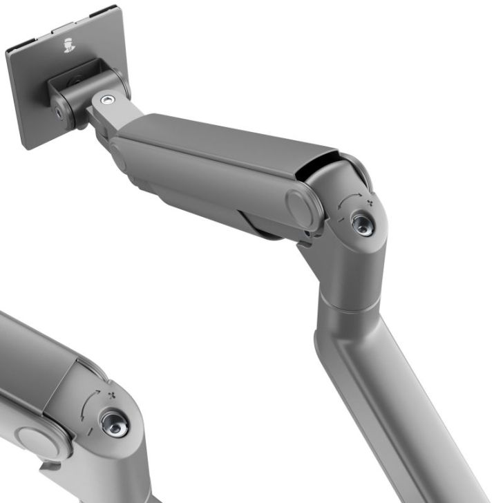 Tērauda divkāršā monitora stends Džeiks, pelēks