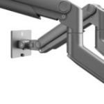 Tērauda divkāršā monitora stends Džeiks, pelēks