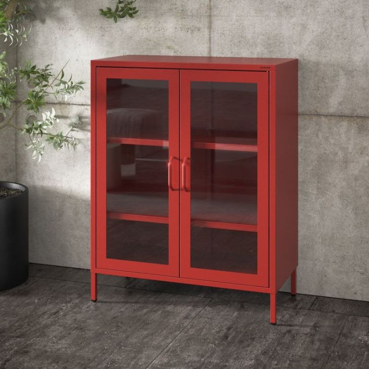 Mazs viesistabas GINA vitrīna, 800 x 1015 x 400 mm, moderns: sarkans