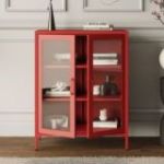 Mazs viesistabas GINA vitrīna, 800 x 1015 x 400 mm, moderns: sarkans