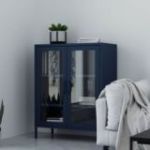 Neliels viesistabas vitrīna GINA, 800 x 1015 x 400 mm, moderns: tumši zils