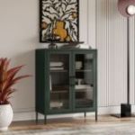 Mazs viesistabas GINA vitrīna, 800 x 1015 x 400 mm, moderns: pudeles zaļa