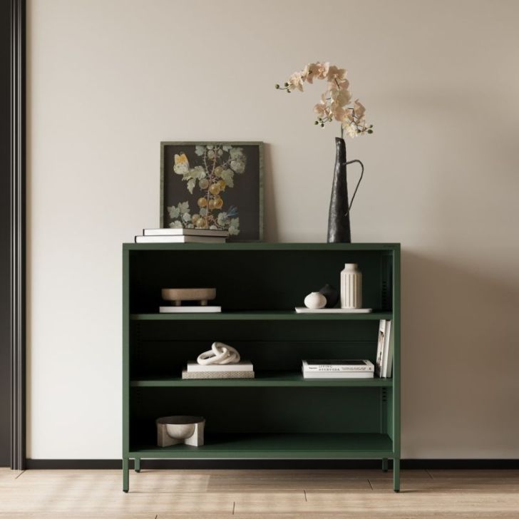 Zema grāmatvedība LUCA, 1000 x 900 x 350 mm, moderna: pudeles zaļa