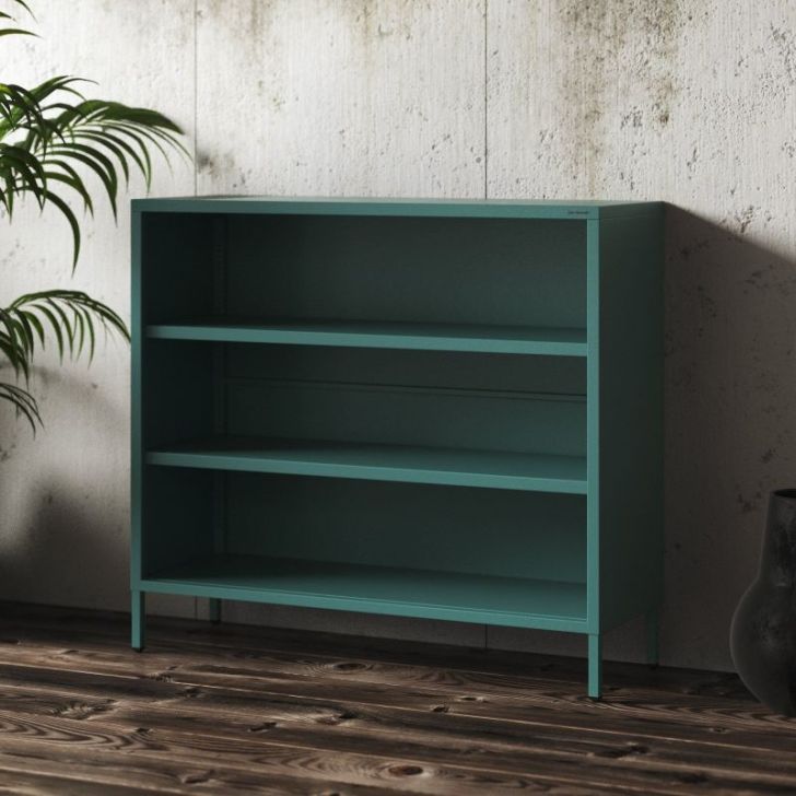 Zema grāmatplauka LUCA, 1000 x 900 x 350 mm, moderna: jūras zaļa