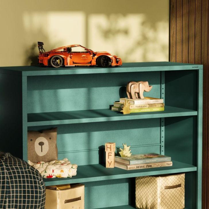 Zema grāmatplauka LUCA, 1000 x 900 x 350 mm, moderna: jūras zaļa