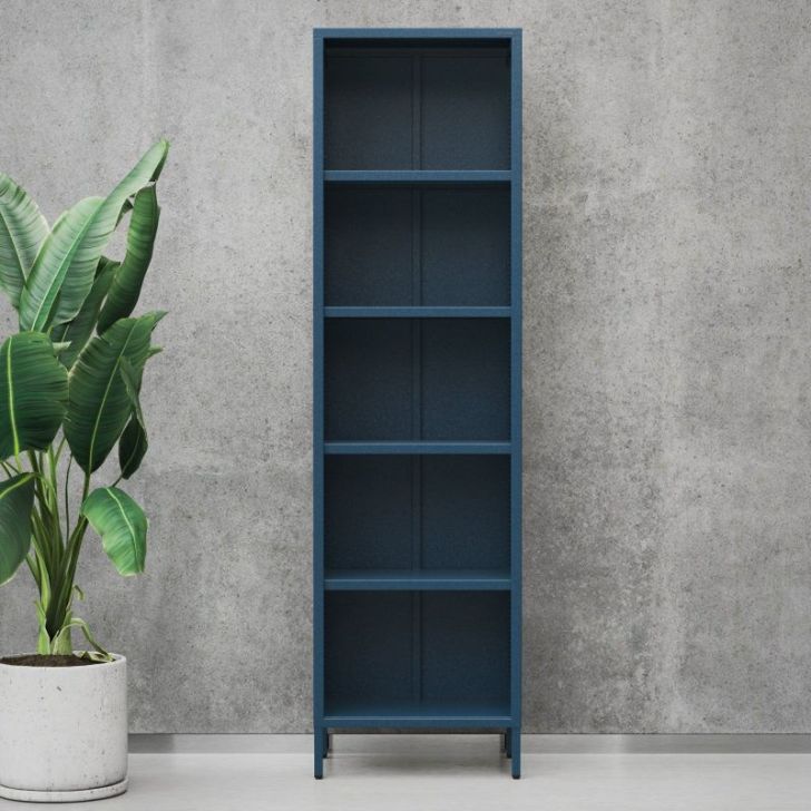 Garais grāmatu skapis MARIO, 500 x 1800 x 350 mm, moderns: tumši zils