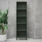 Garais grāmatu skapis MARIO, 500 x 1800 x 350 mm, moderns: pudeles zaļa